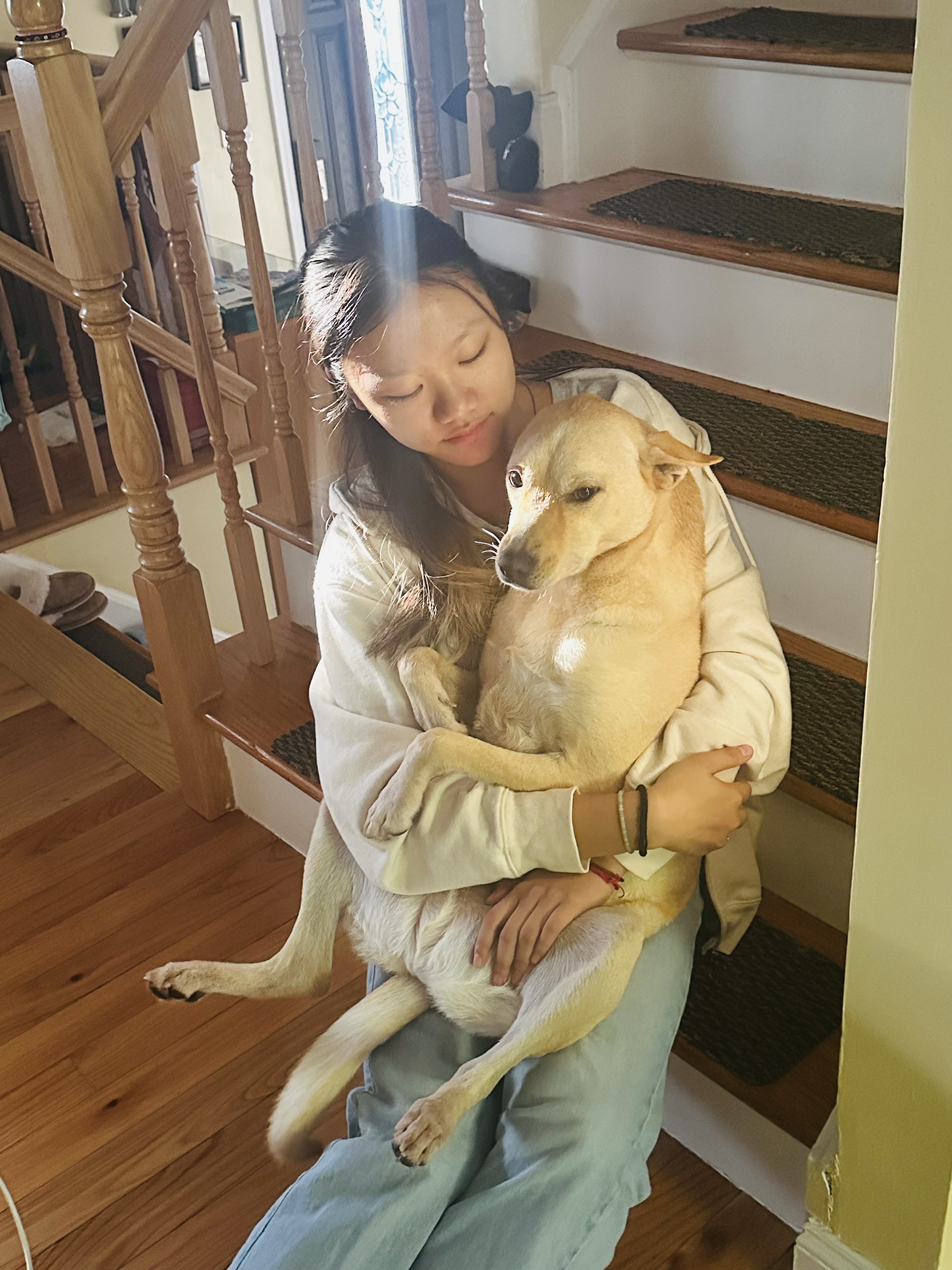 Sandra with her dog Teddy